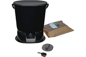 SKAZA EXCEEDING EXPECTATIONS. skaza Bokashi Essential, Compostiera da giardino in plastica riciclata 15,3 litri - Nero, Incl. 1 kg avviamento fermentazione