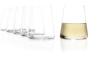 Stölzle Lausitz Gobelets à Vin Blanc Power Lot de 6, 380 ml – Verres Modernes en Cristal Sans Pied pour une Aromatisation Optimale – Résistants & Lavables au Lave-Vaisselle, Fabriqués en Allemagne