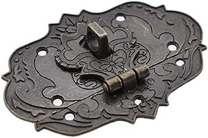 Froiny Antique Brass Wooden Case Hasp Vintage Decorative Jewelry Gift Box Hasp Hook Furniture Buckle Clasp Lock