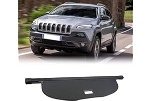 BONRYAN Coperta per cani per Jeep Cherokee 2014-2018 Coperta per bagagliaio nera estensibile Tenda a rullo