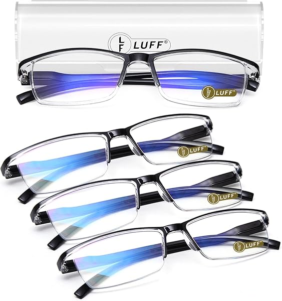 LUFF 4Pcs Anti-Blue-ray Reading Glasses Portable Ultra-Light Readers for Unisex - 1