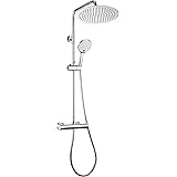 Görbach Colonna Doccia con Rubinetto Termostatico in Acciaio Inox 304 Con Miscelatore Fori Muro Regolabili Colonna Doccia idr
