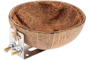 SM SunniMix Kokosnuss-Shell Vogelnest Spielzeug für Vogel, Wellensittich, Nymphensittich, Papagei, Kanarienvogel, Unzertrennlich