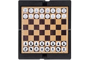 BESPORTBLE Échiquier Pliable Portefeuille en Cuir Checkers Portable Mince Magnétique Échiquier Presse-Papiers Éducatif International Jeu D'échecs pour La Maison en Plein Air Voyage