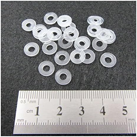 M4 x 8mm CLEAR FLAT NYLON PLASTIC WASHERS DIY FIXINGS &amp; FITTINGS H710 (50)