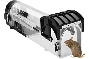 Old Tjikko Mausefalle Lebend,Lebendfallen Mäuse,Professionelle Kastenfalle,Mausefalle Wiederverwendbar,Mausefallen Rattenfallen für Küche Garten Büro und Wohnung(32x6x7.5cm)