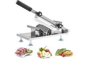 HYWHUYANG Manual Frozen Meat Slicer, Upgraded Stainless Steel Meat Cutter, Beef Mutton Roll Bacon Vegetable Slicing Machine for Home Cooking of Hot Pot, Shabu Shabu, Korean BBQ
