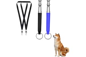 YueJieSelected 2 silbatos para perros de alta frecuencia silenciosos (negro y azul)