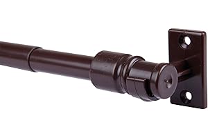 Bestgoodies Cafehausstange Gardinenzubehör ausziehbare Scheibenstange Gardinenstange, Schlichte Fensterdekoration in vielen verschiedenen Ausführungen verfügbar (Dunkelbraun - braun, 85-135 cm)