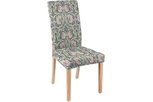 Fchen art Stretch Parson stolsöverdrag för matsal set med 6, William Morris vintage blommig matstolsskydd, eleganta avtagbara