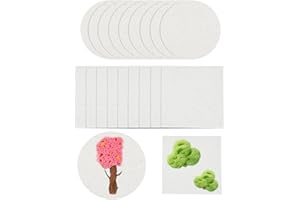 BOXOB 20pz Fogli di Carta da Disegno con Texture in Schiuma, Carte Bianche Rotonde & Quadrate in Cellulosa Tela Magica 3D Spugna per Bambini Fai-da-Te Arti Mestieri