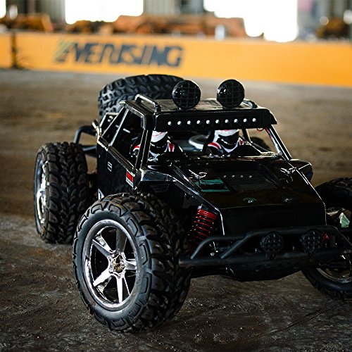 Vatos RC Car Off Road High Speed 4WD 40km/h 1:12 Scale 50M Remote Control 15 Mins Playing Time 2.4GHz Electric Vehicle Buggy Truck with LED Night Vision (Li Battery&USB Cable Included) (BLACK)