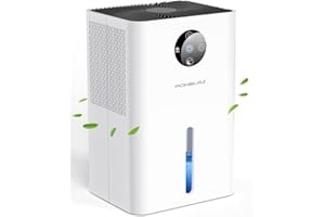 AONELAS Déshumidificateur d Air Electrique 1.8L,Domestique Portable,Économe en Énergie,Silencieux,avec 7 Lumières Colorées,Arrêt Automatique,Dégivrage Automatique,Chambre,Bain