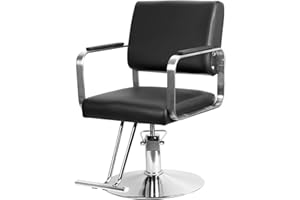 HshDUti Sedia da Barbiere, Resistente, Con Pompa Idraulica, Regolabile, per Parrucchieri, Donne e Uomini, Colore Nero