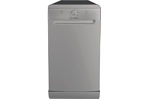 Indesit DSFE 1B10 S, Lavastoviglie 45 cm a Libera Installazione, 10 Coperti, F, Acciaio Inossidabile [Classe di efficienza energetica F]