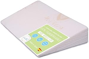 PEKITAS Almohada Cojín Cuña Inclinada Antireflujo Funda Lavable AloeVera Fabricado En España Uso Adulto (40 cm Ancho - 15° Inclinación) Altura 6 cm