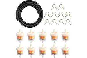 BOMULEZG Kit de manguera de filtro de combustible para motocicleta Kit de manguera de gasolina 1 metro 8 mm Línea de combustible 10 piezas Filtro de gasolina 10 piezas 8 mm Abrazaderas de manguera