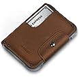MURADIN Chocolate Front Pocket Wallet for Men Travel Tactical bifold RFID Blocking Aluminum Metal Leather Money Cards Holder Ideal Men's Gift