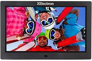 X ELECTRON XElectron 12 Inch Digital Photo Frame 1920x1080 FHD IPS Display Photo/Music/Video Player Calendar Alarm On/Off Timer, Support USB and SD Card, Remote Control (Black)