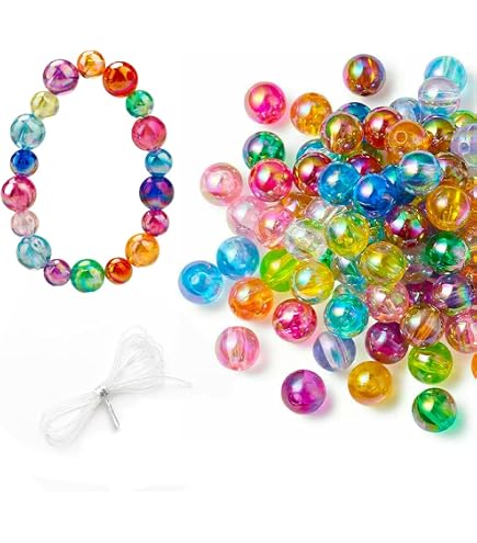 570 Bastelperlen Set – Sterne & Herzen Mit Kristallfaden, DIY Schmuck