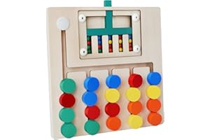 SACEMONTIC Spielzeug ab 3 Jahre, Montessori Holzspielzeug ab 4 5 6 7 8 9 Jahre, Kinderspielzeug Lernspiele Denksport Logikspiel Board, Farbabstimmung Reisespiele für Jungen und Mädchen, Geburztag Ostern Geschenk