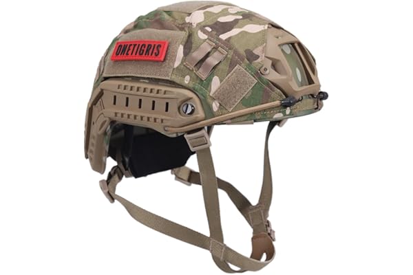Onetigris Casque Tactique d'Airsoft Type PJ - Avec Housse et Lunettes de Montage Nvg pour Tir Cqb Paintball