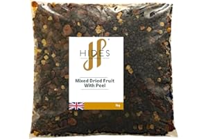 Hides Fine Foods - Mixed Dried Fruit with Peel 1kg - GMO Free - Suitable for Vegetarians - Baking - Desserts - Decorating - Cakes - Cookies -Tart - Mincemeat - Mince Pies - Panettone - Christmas Cake
