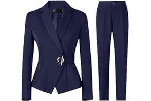 MGSFGLK Tailleur Pantalone da Donna Pantaloni e Giacca Tuta Curvy Cerimonia Tailleur Donna Eleganti Ufficio e Lavoro a Maniche Lunghe Completa Blazer Taglie Forti Set Due Pezzi Tinta Unita Autunno Invernale