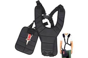Funmo Tracolla Doppi per Decespugliatore, Imbracatura Cintura per Rifinitore, Tagliaerba da Giardino (Nero)