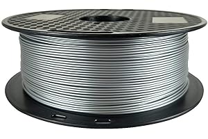 Silver PETG Filament 1.75 mm 1KG 3D Printer Filament 2.2lbs Spool 3D Printing Material Fit Most FDM 3D Printer CC3D Metal Metallic PLA Silver Color