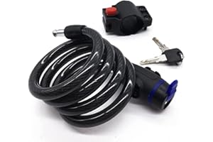 Maveek Bike Lock 1.2M (4-Feet) Steel Coiled Cable Lock with Intergrated Key Lock for Bicycle Outdoors (1M Cable Lock)
