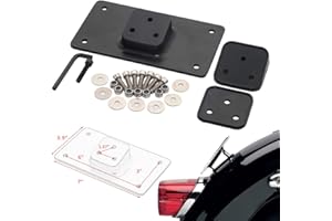XMMT Support de plaque d'immatriculation noir Laydown 3 trous pour Harley Softail Dyna XL 1973 et plus