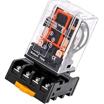 Sourcing Map Relè Elettromagnetico AC110V 8 Pin – DPDT 2NO+2NC Con Base A Presa, Indicatore LED, Per Guida DIN