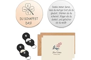 JCTRRJ 2 Set Glücksbringer, Pocket Hug, Du Schaffst Das, Du Schaffst Das Glücksbringer, Glücksbringer Klein