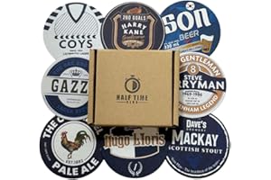 HALF TIME CLUB Tottenham Hotspurs 2nd Edition Football Beer Mat Coasters - Perfect for a Gift or Present for Any Spurs Fan (8-Pack)