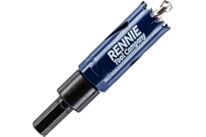 RENNIE TOOL COMPANY 19mm Hole Saw Bi-Metal With Arbor And Pilot Drill For Drilling/Cutting Wood, Plastic, Metal Sheet, Stainless Steel, Pipes, Drywall, Circular Holesaw Set M35 5% Cobalt Bi Metal Hole Cutter