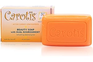 CAROTÏS Carotis Beauty Soap with Dual Nourishment - 200 g- Formulé pour nettoyer et rafraîchir la peau, avec de l'huile de carotte, de la glycérine, du bêta-carotène, de la vitamine A et de l'huile d'olive"
