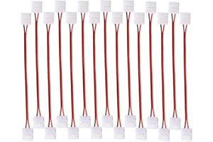 QitinDasen 15 Szt. Profesjonalne 2-Pinowe Złącze do Taśmy LED, Niewodoodporne, 8 mm Bez Lutowania, Jednokolorowe Złącze Świetlne