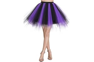 Wedtrend Jupe Courte Tutu Danse en Tulle Style Rétro Carnaval Halloween Noël Multicolore