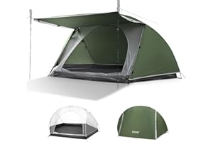 ATTONER Tenda Campeggio, Tenda a Cupola per 1-2 Persona, Antivento e Impermeabile, per 3 Stagioni, Perfetta per Campeggio, Trekking, Escursioni con Zaino in Spalla e Alpinismo, Facile da Montare