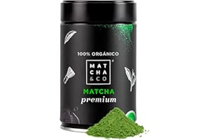 Matcha & CO Premium Matcha Tea, 100% Organic, Ceremonial Grade, Organic Powder from Japan, Organic, 100% Natural, Green Tea, 80G