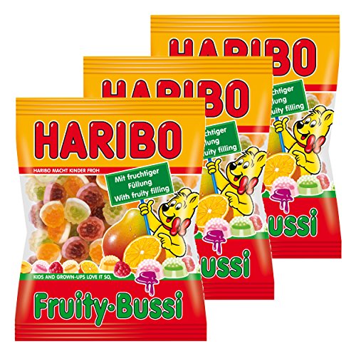 Haribo Fruity-Bussi, 3er Pack, Gummibärchen, Weingummi, Fruchtgummi, Im Beutel, Tüte