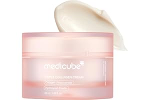 medicube Crema De Triple Colágeno, Hidratante Y Reafirmante Con Ácido Hialurónico, Elastina De Primera Calidad Y Manteca De Karité, Crema De Triple Colágeno Para El Cuidado De Las Arrugas, 1.69 Oz