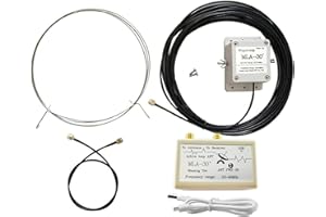 AURSINC MLA-30+ Portable Active Loop Antenna for HF Shortwave Radio Antenna 50KHz-30MHz with 10m Feeder, Built-in Low Noise Amplifier, for Rooftop, Balcony