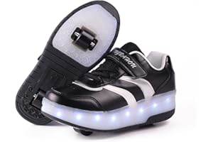 SILY LIFE Light up Trainers with Wheels,LED Shoes with Wheels, Girls LED Wheels Shoes Skates,Kids Roller Skate Trainers,USB Recharge .Kids'Gift for Party Birthday