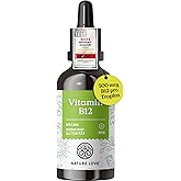 NATURE LOVE® Vitamin B12 Tropfen Vegan (900 Tropfen, 50ml flüssig). B12 duo-aktiv: Methyl- & Adenosylcobalamin. Hoch bioverfü