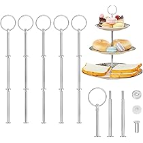 Slvoaujtk Etageren Stangen Set - 6-teiliger Tortenständer Aus Zinklegierung, Schwarz