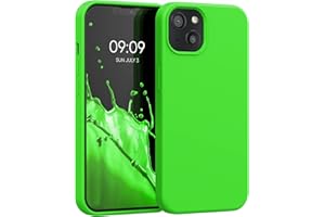 kwmobile Carcasa Compatible con Apple iPhone 13 Funda - Case TPU y Silicona antigolpes - Apto Carga inalámbrica - Verde Lima