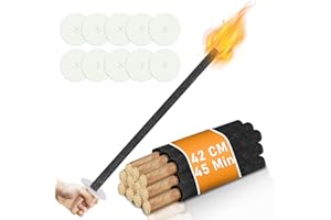 Ansobea Antorcha de cera (200 unidades, 42 cm, 45 minutos de combustión, con protección para las manos, antorchas para exteriores, fogatas, exteriores)