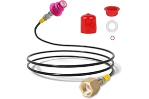 EFUTURETIME Co2 Sod Stream Quick Connect Tuyauaute Pression 1.5m Adaptateur de Recharge pour Bouteille de Gaz CO2 W21.8-14, Compatible avec Soda&Stream Duo, Crystal 3.0, Gaia, Art, Terra